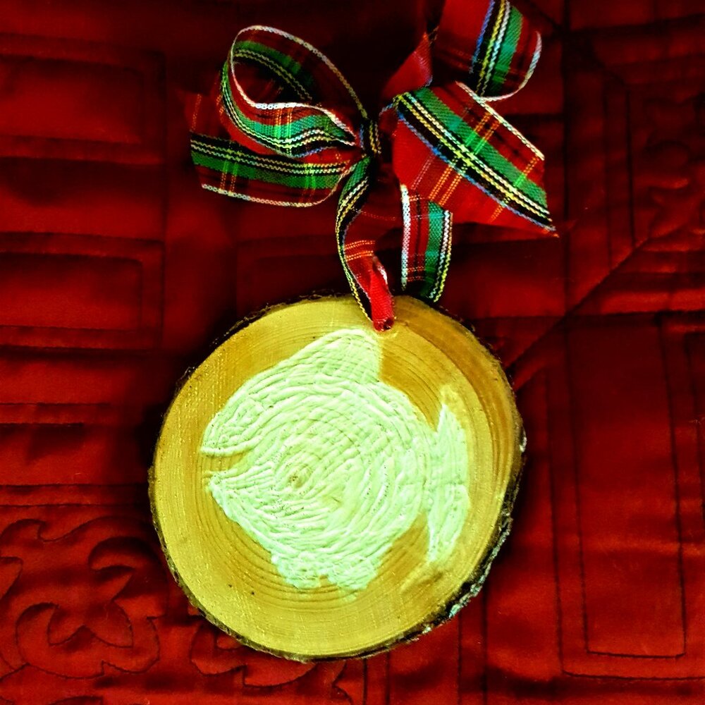 Tropical Fish Ornament Carved Wood Christmas or Holiday Decor